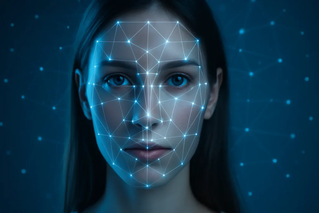 Illustration du fonctionnement de FaceAge, l’IA qui analyse un selfie pour estimer l’âge biologique